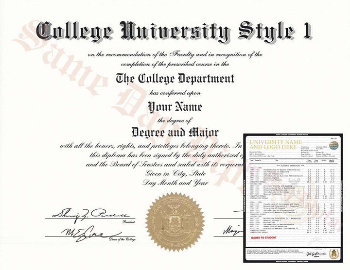 College and University Diploma, Stock Design & Transcripts - Doc Printers