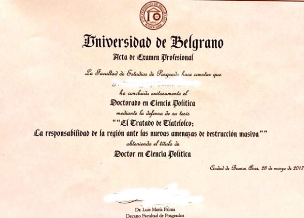 College and University Match Diploma From Argentina - Doc Printers