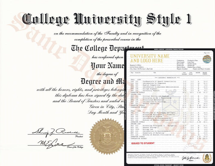 College University Diploma and Transcripts USA - Doc Printers
