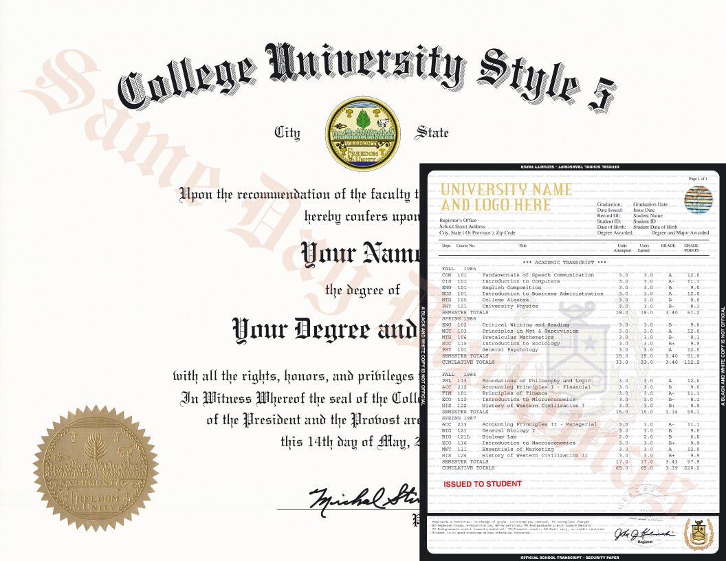 College University Diploma and Transcripts USA - Doc Printers