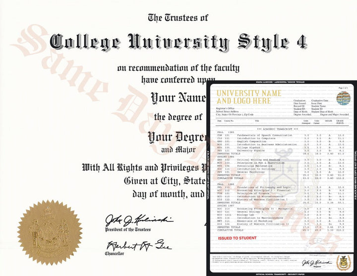 College University Diploma and Transcripts USA - Doc Printers