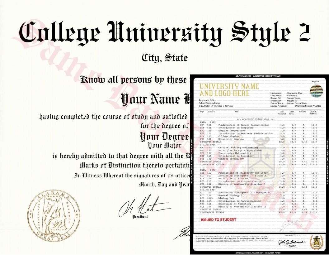 College University Diploma and Transcripts USA - Doc Printers