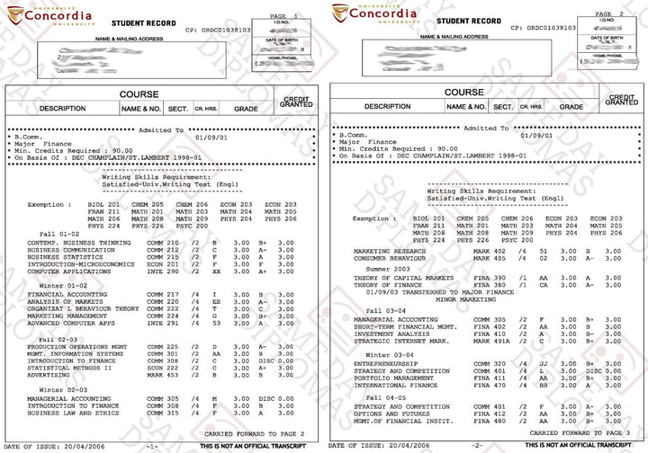 College University Match Transcripts - Doc Printers