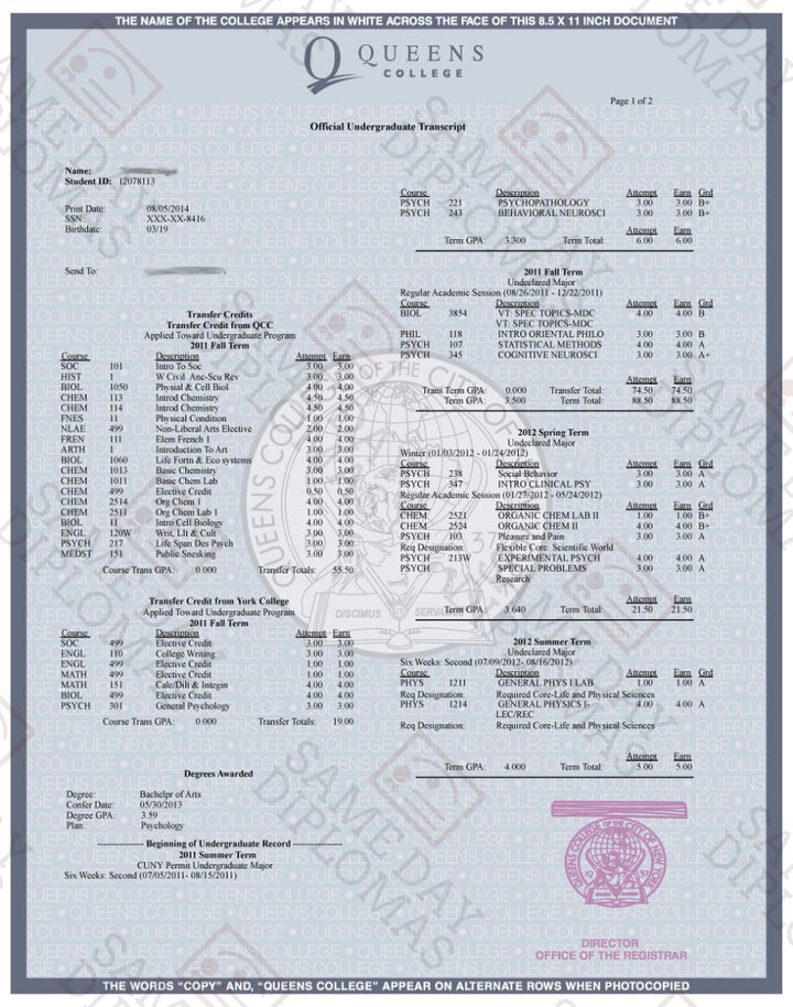 College University Match Transcripts - Doc Printers