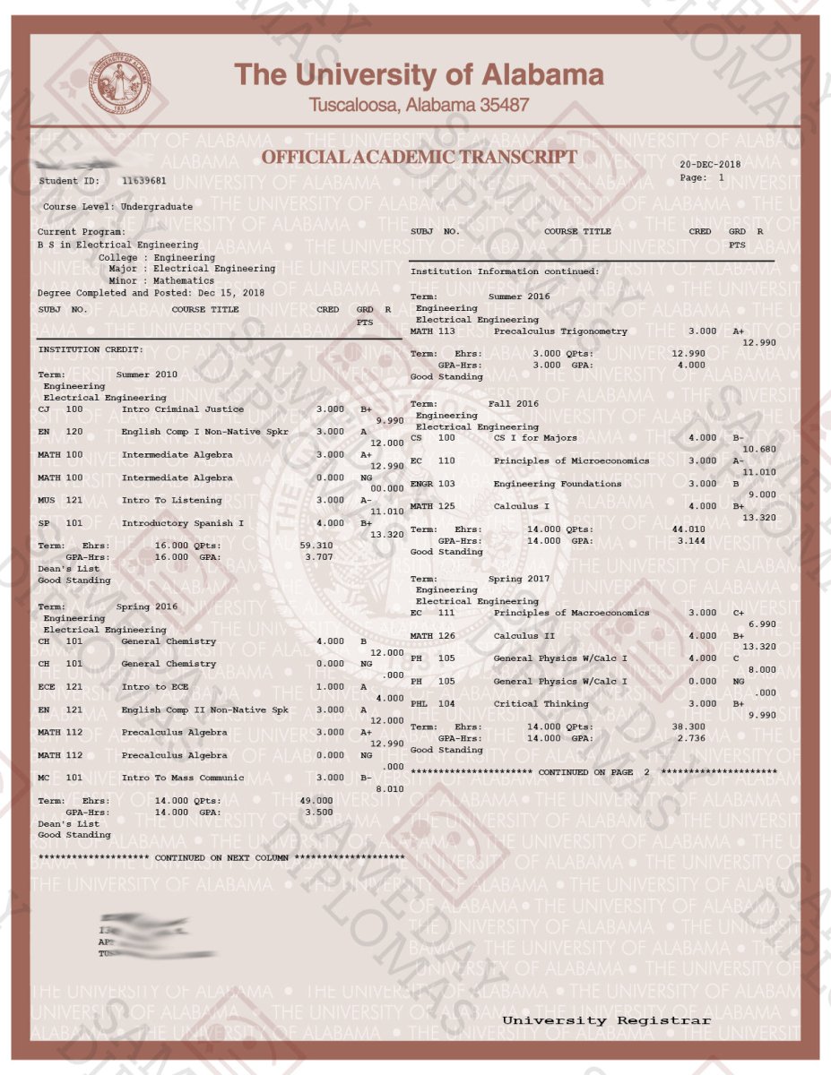 College University Match Transcripts - Doc Printers