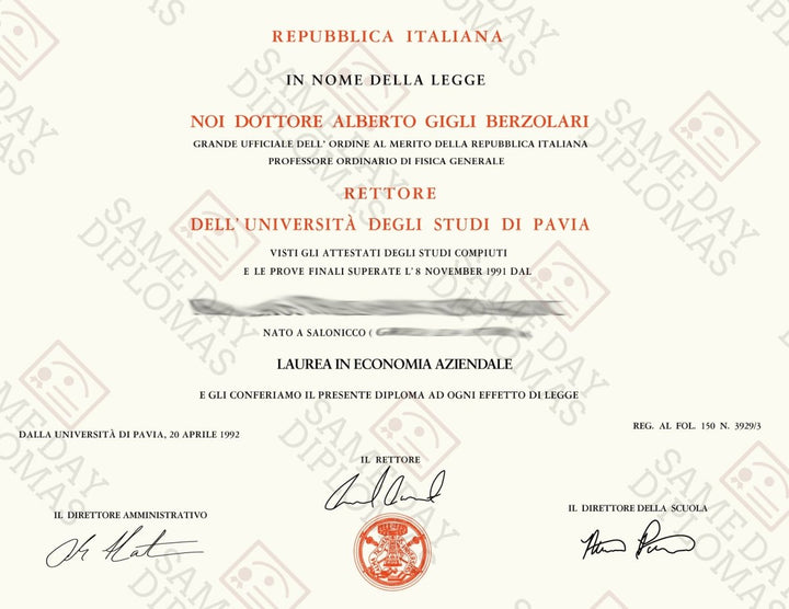 Diplomi di laurea in college e università falsi in Italia - Doc Printers