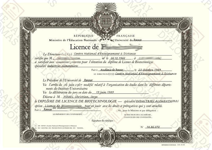 Faux Diplomas Universities - Diploma's ET Certificates - France - Doc Printers