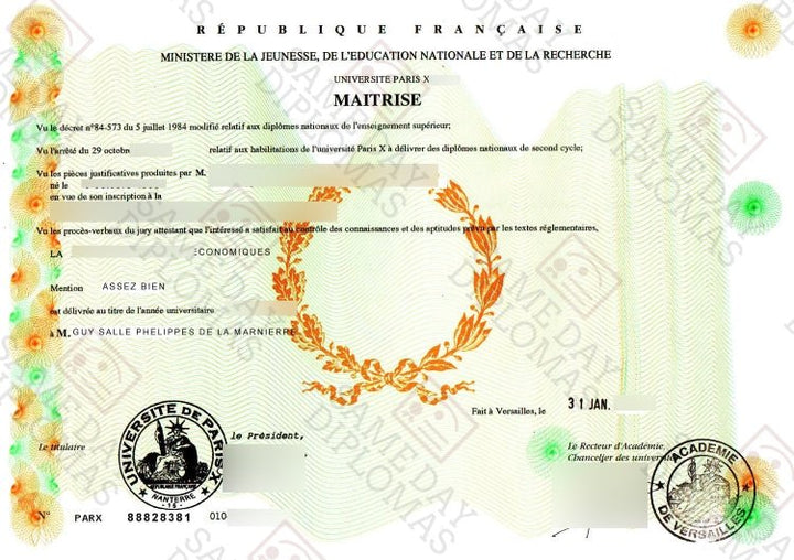 Faux Diplomas Universities - Diploma's ET Certificates - France - Doc Printers