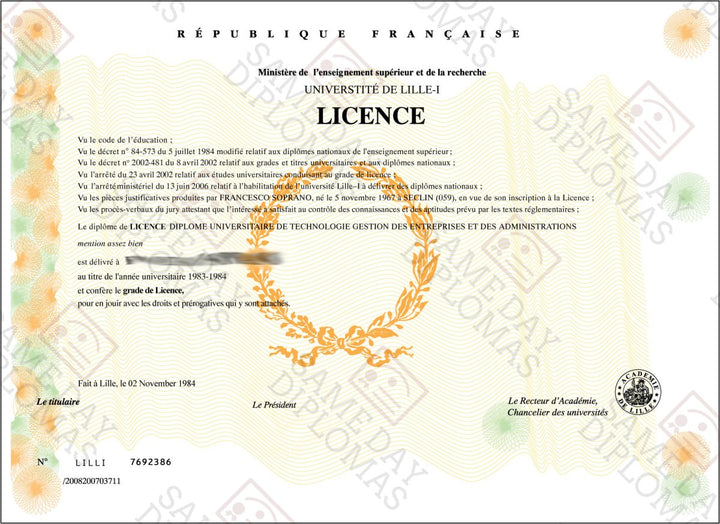 Faux Diplomas Universities - Diploma's ET Certificates - France - Doc Printers