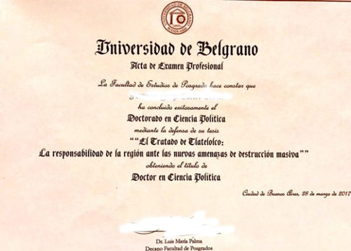 College and University Match Diploma From Argentina