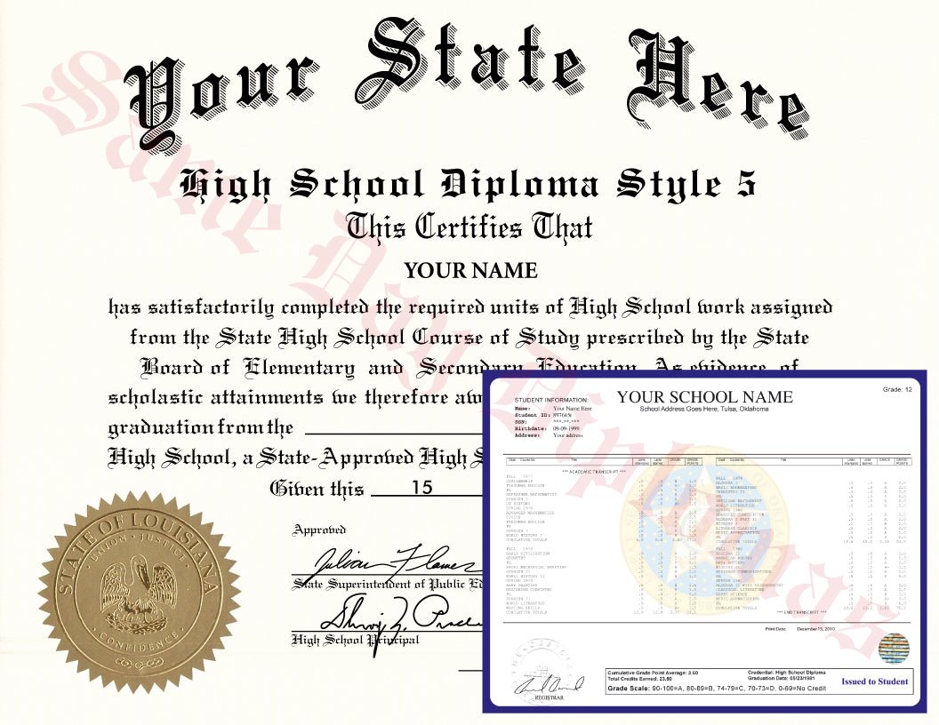 High School Diploma and Transcripts1 - Doc Printers
