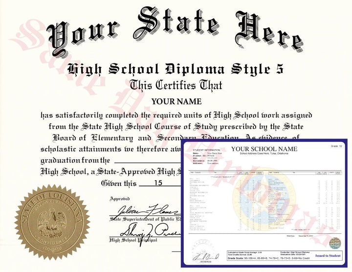 High School Diploma and Transcripts1 - Doc Printers