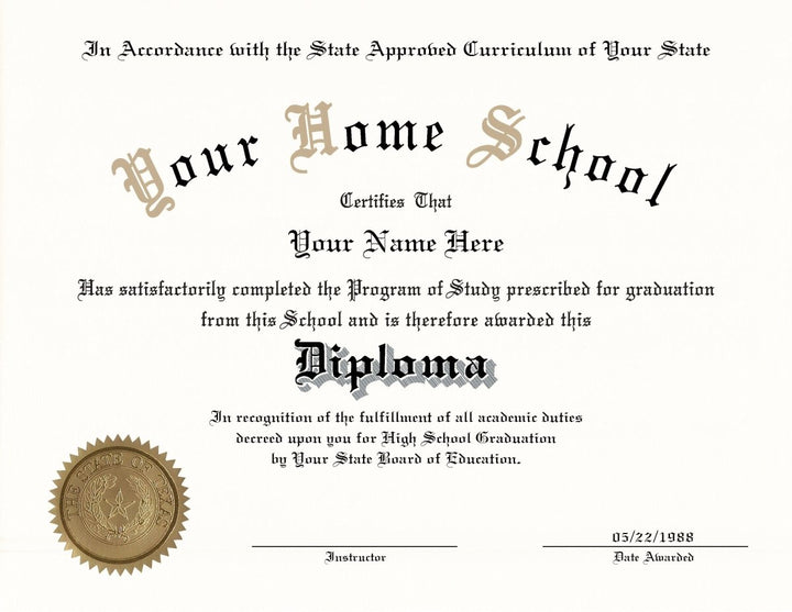 Home School Diplomas - Doc Printers