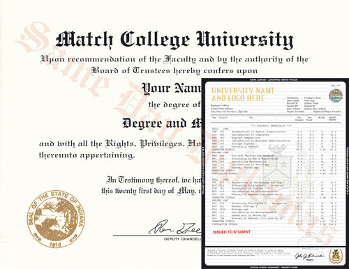 Buy College University Match Diploma and Transcripts