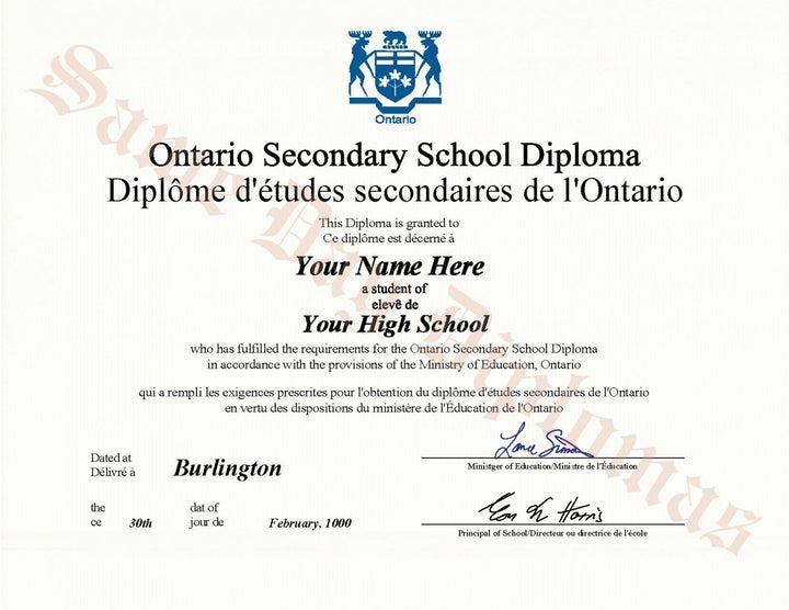 Secondary School Canada Diplomas - Doc Printers