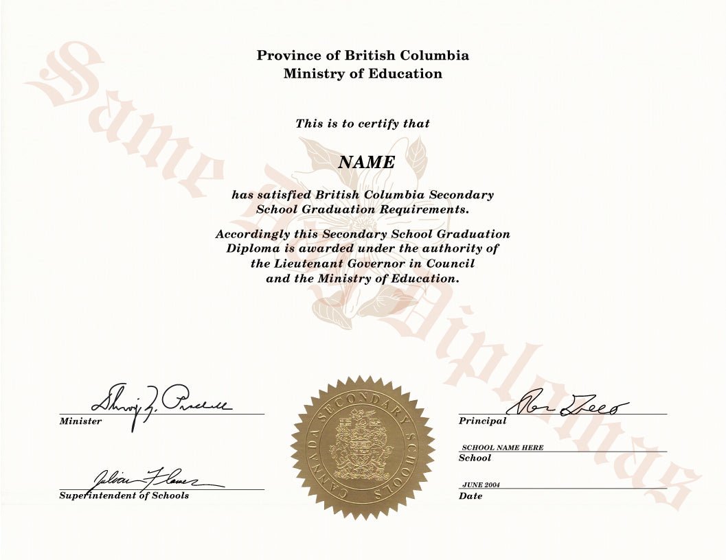 Secondary School Canada Diplomas - Doc Printers