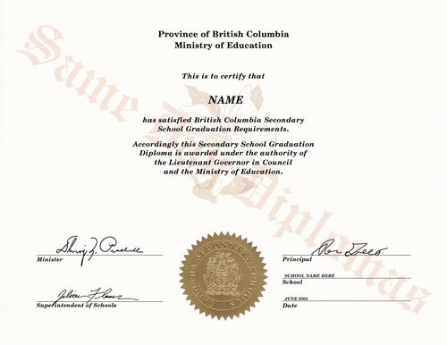Secondary School Canada Diplomas — Template 4