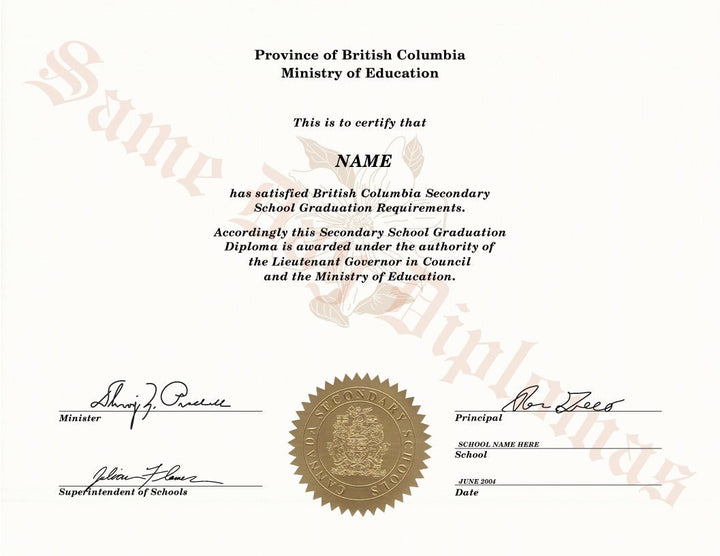 Secondary School Canada Diplomas - Doc Printers