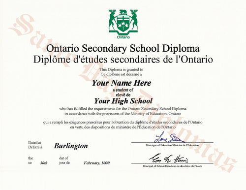 Secondary School Canada Diplomas — Template 1
