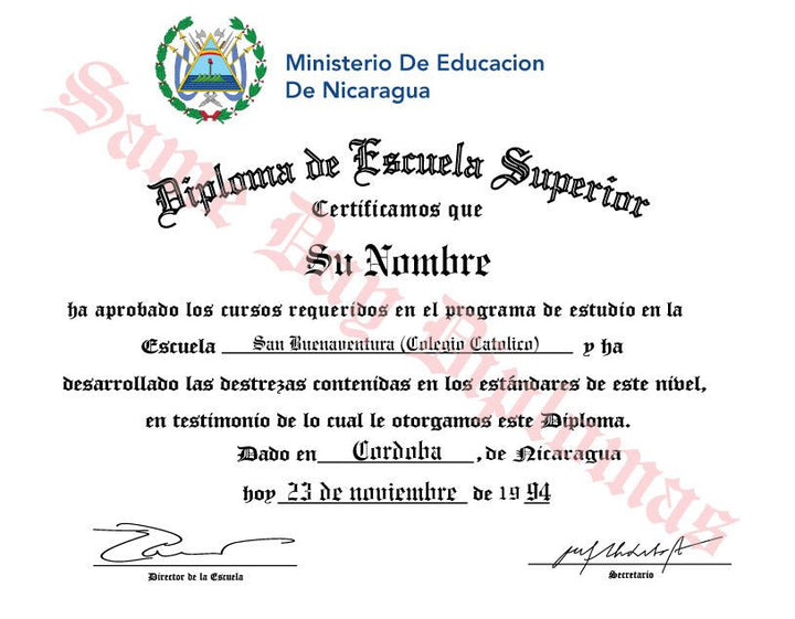 Spanish Secondary Certificate - Doc Printers