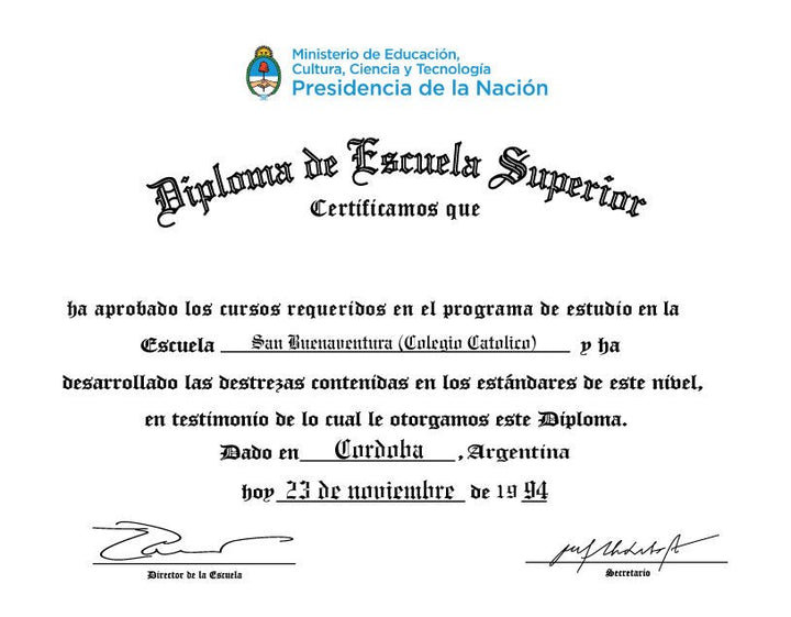 Spanish Secondary Certificate - Doc Printers