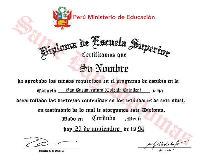 Spanish Secondary Certificate - Doc Printers