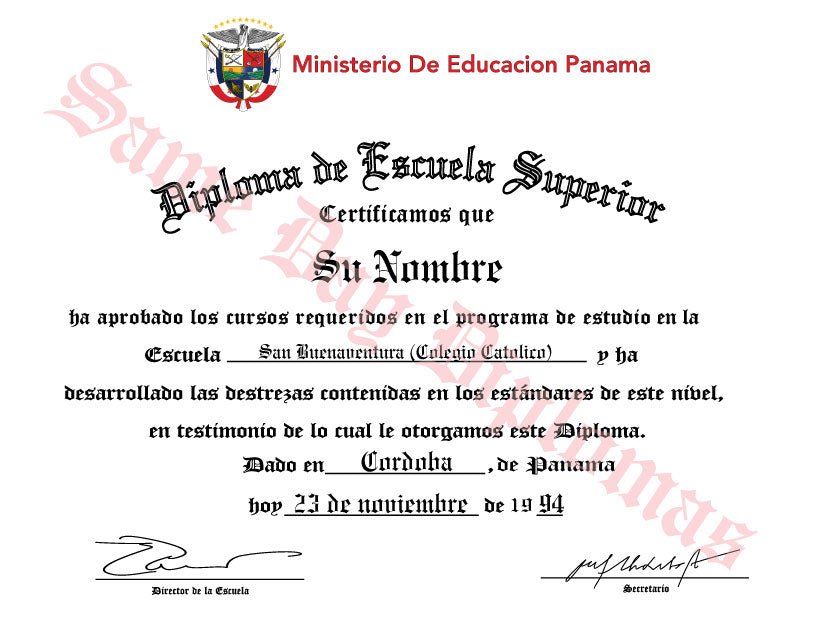 Spanish Secondary Certificate - Doc Printers