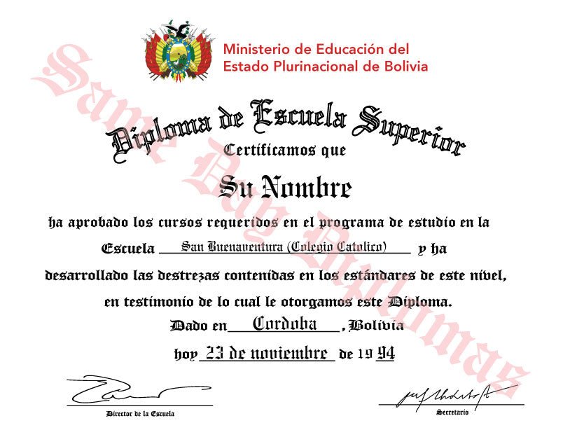 Spanish Secondary Certificate - Doc Printers