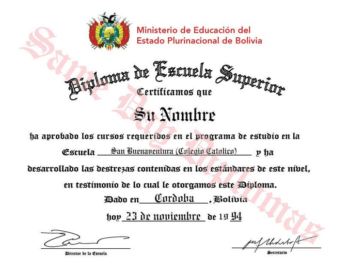 Spanish Secondary Certificate - Doc Printers