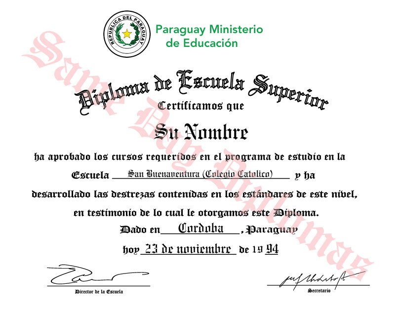 Spanish Secondary Certificate - Doc Printers