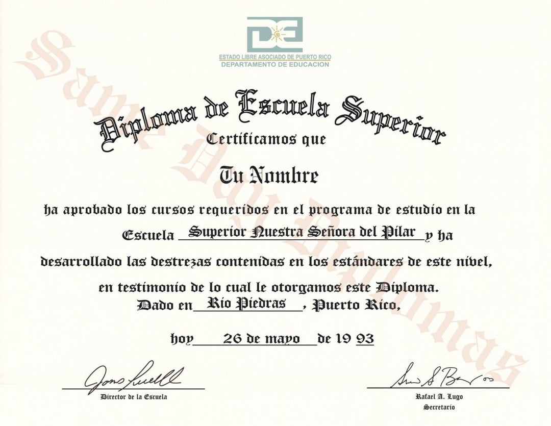 Spanish Secondary Certificate - Doc Printers