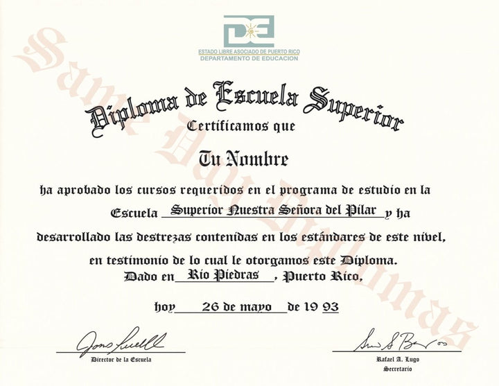 Spanish Secondary Certificate - Doc Printers