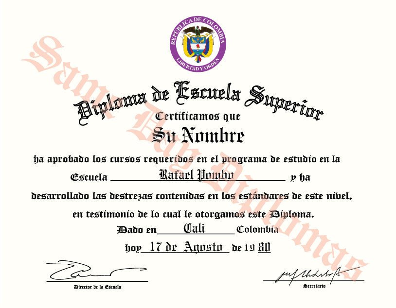 Spanish Secondary Certificate - Doc Printers
