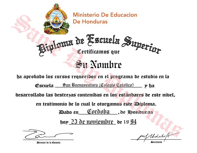Spanish Secondary Certificate - Doc Printers