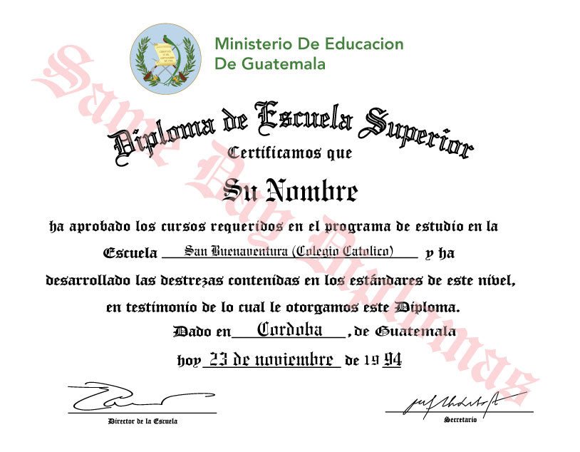 Spanish Secondary Certificate - Doc Printers