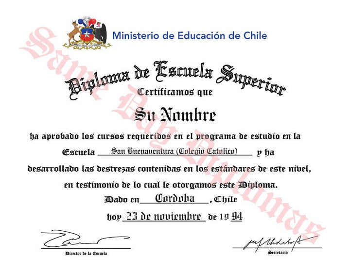 Spanish Secondary Certificate - Doc Printers