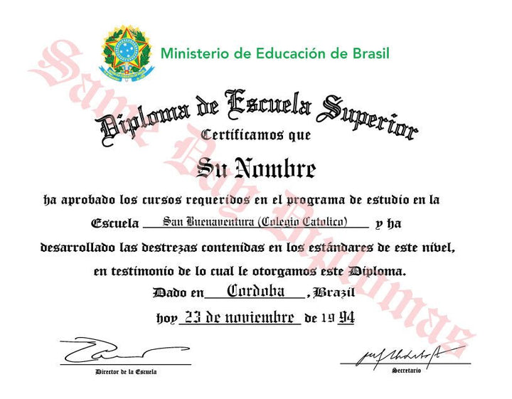 Spanish Secondary Certificate - Doc Printers
