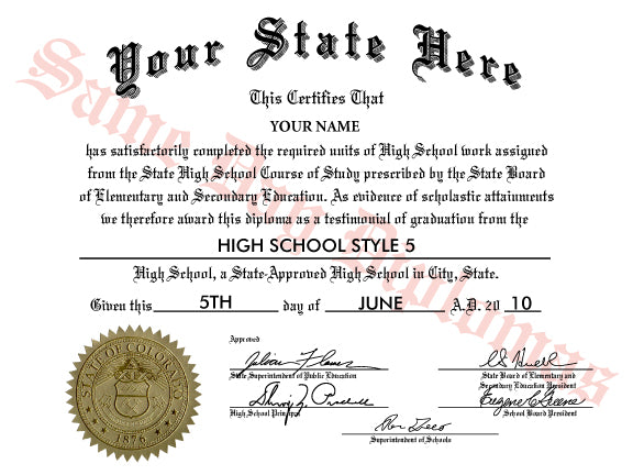  100% authentic high school diplomas 