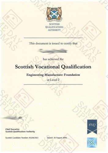 Certificate - Scottish Qualifications Authority